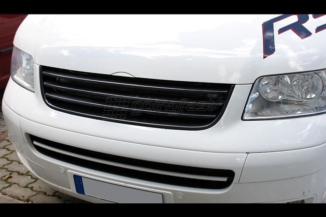 VW T5 Bus V6 Transporter Kühlergrill Sport Front Grill Schwarz ohne Emblem 03-09